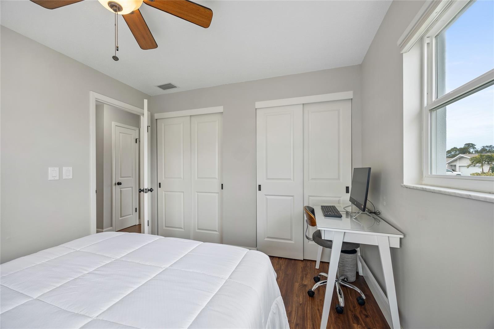 Guest Bedroom showing closets