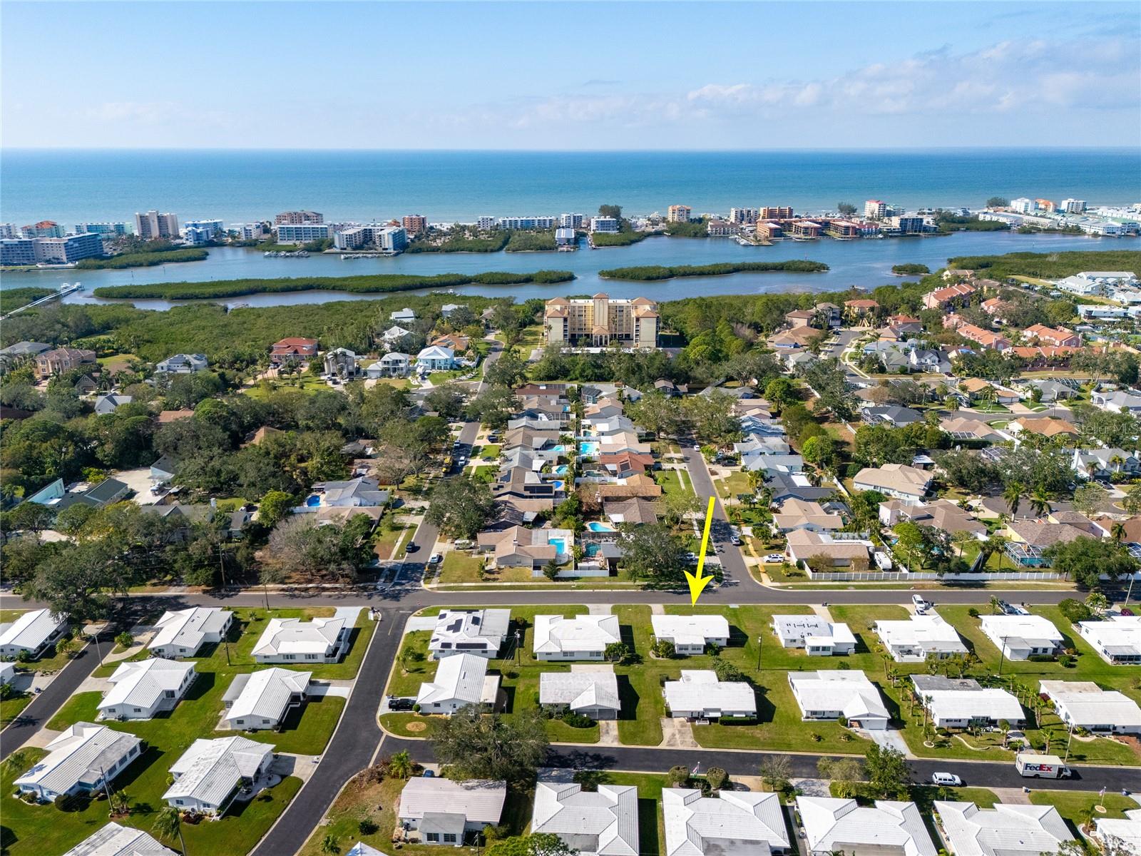 You will be just two traffic lights to the beach and yet this home is high and dry in Flood Zone X and suffered no flooding or other damage from the storms last fall!