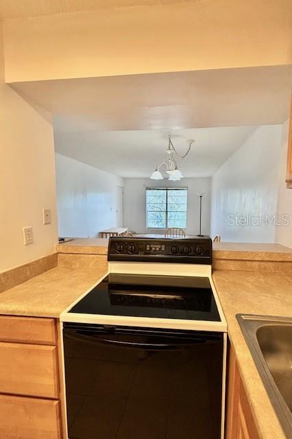 Breakfast bar looking into living area