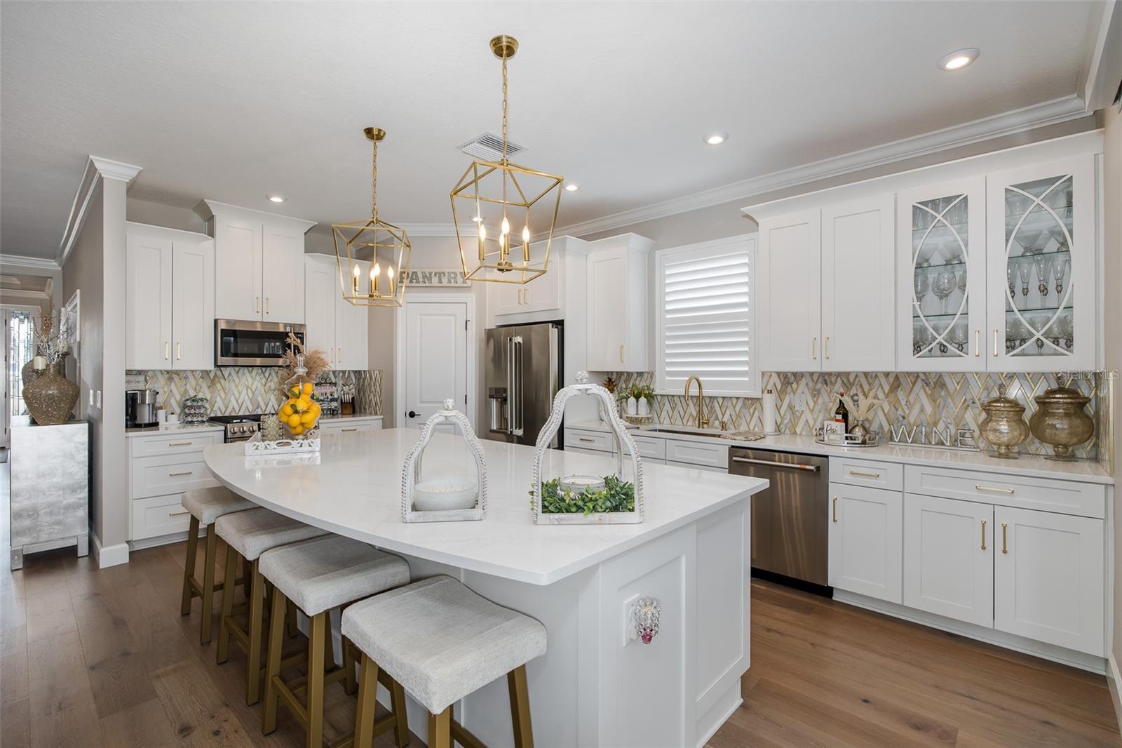 Kitchen Boasts HUGE 10 Ft Quartz Center Island!