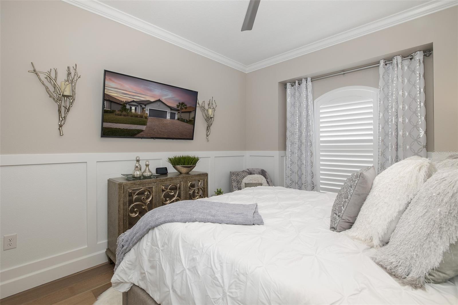 Bedroom 2 w/Shutters & Custom Window Treatments!