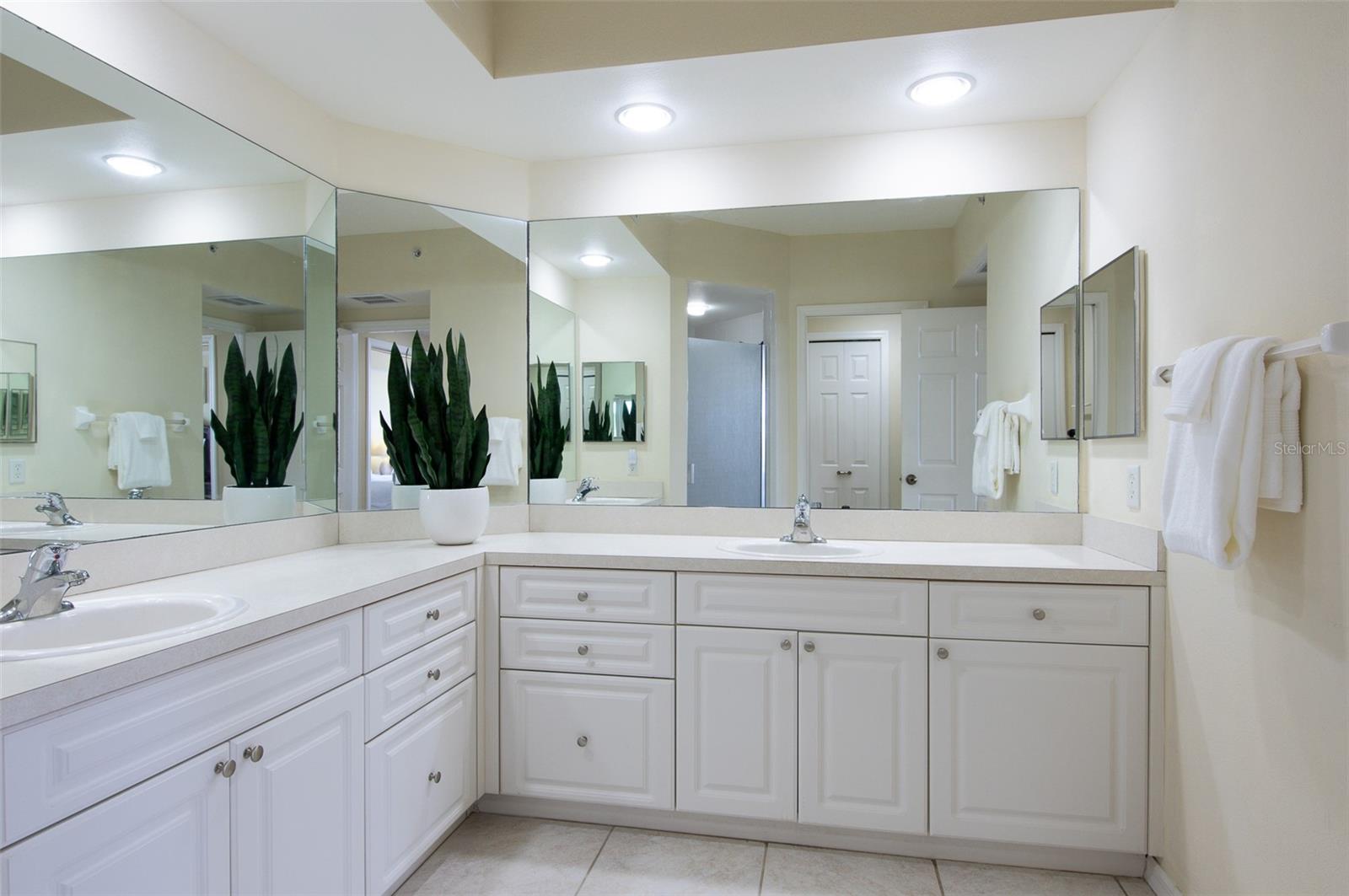 The primary Bathroom features two sinks.