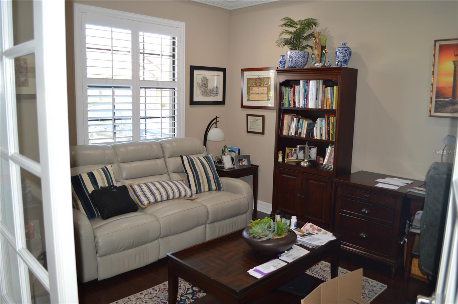 First bedroom used as an office / library.  Has full closet.