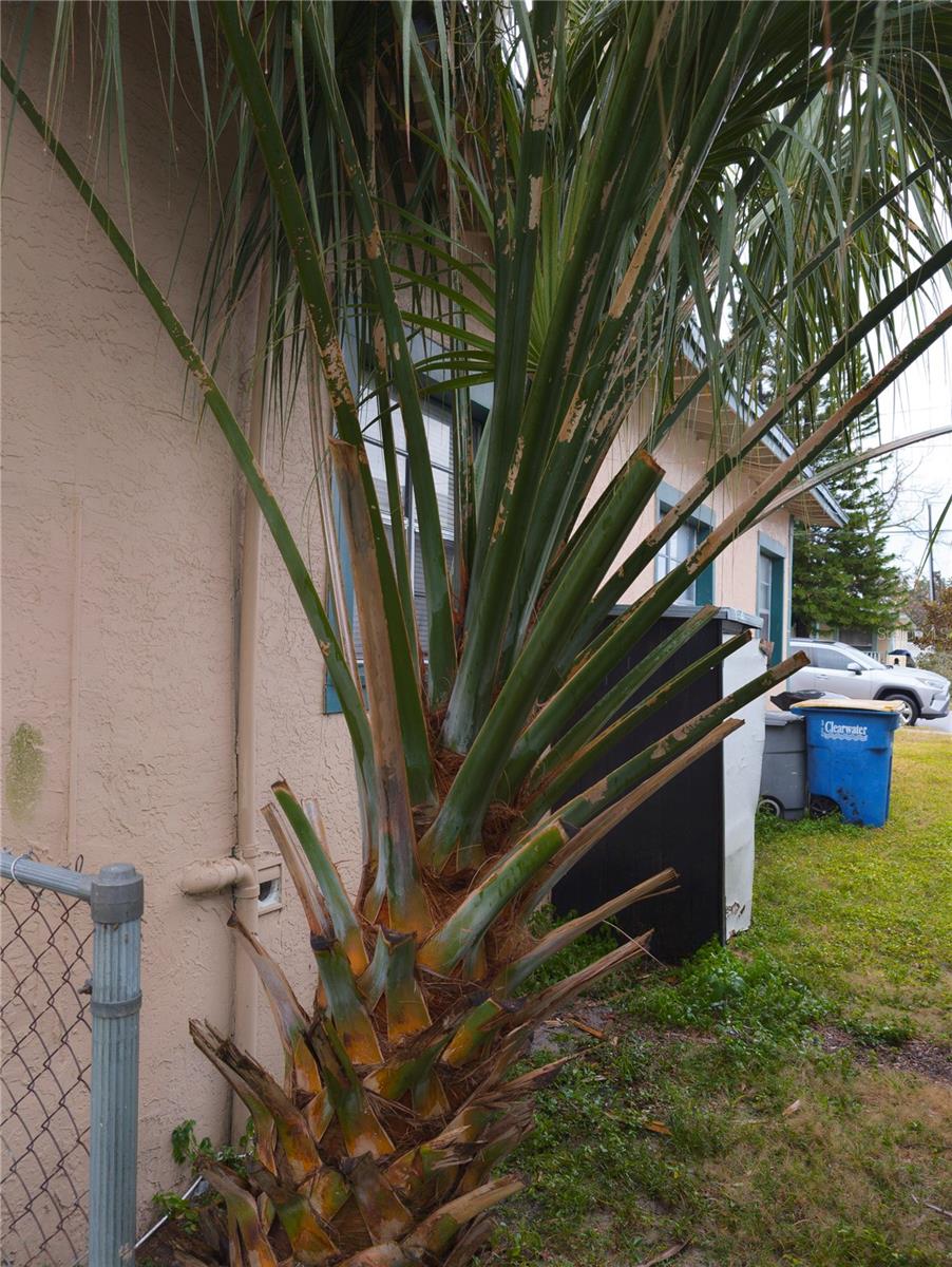 Water heater on side of building