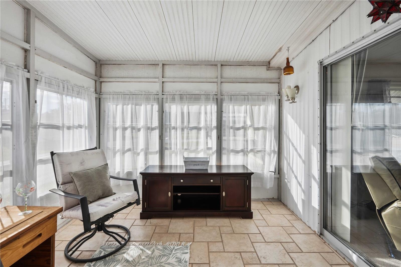 Pretty tile floors in Florida room