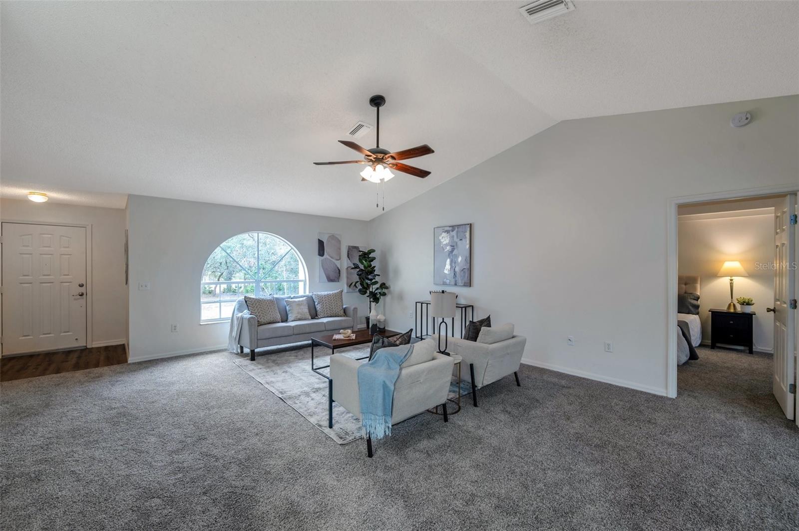 Looking into the Living Room from the Dining Area.