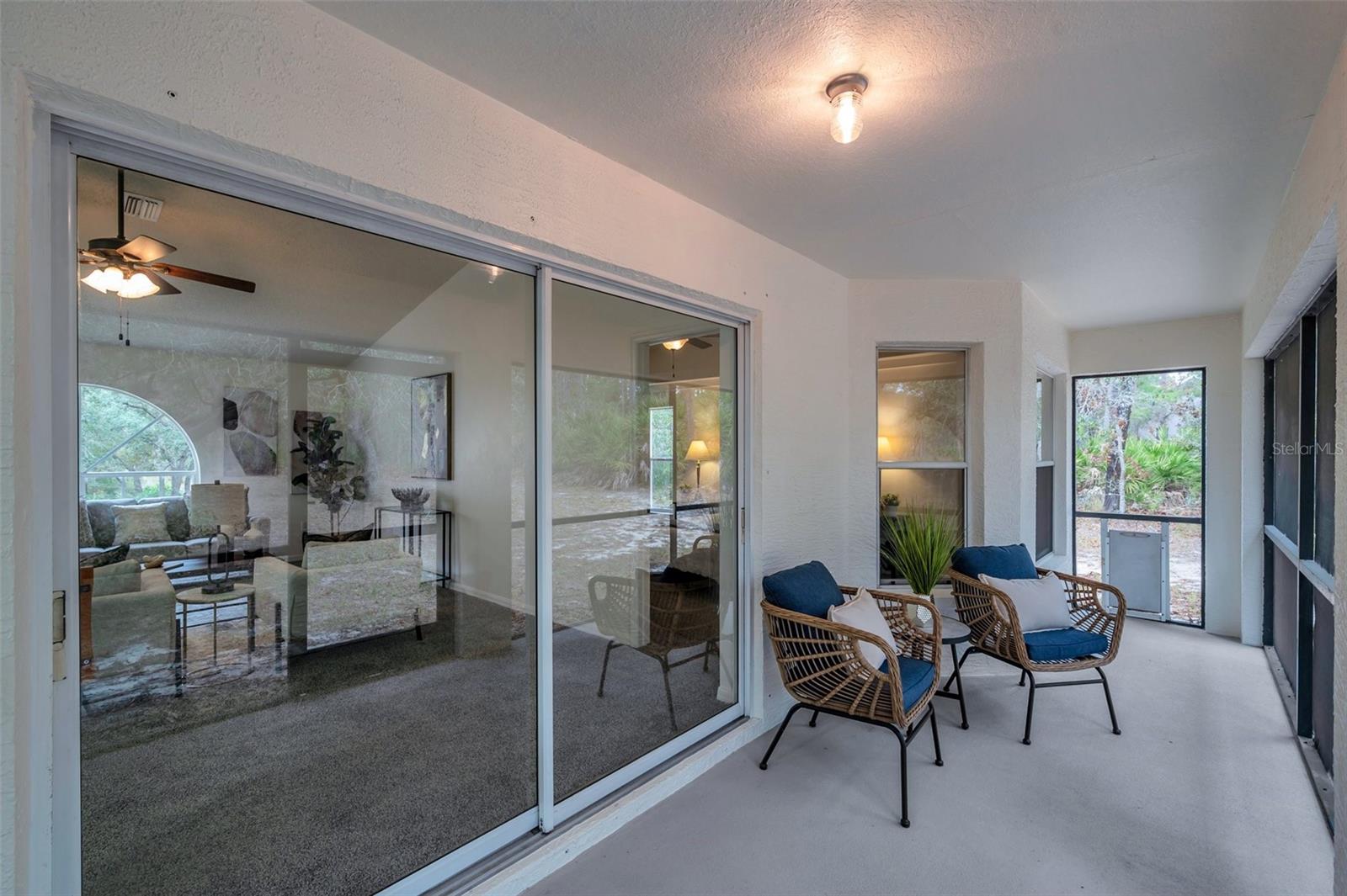 Large screened Lanai off of the Living Room.