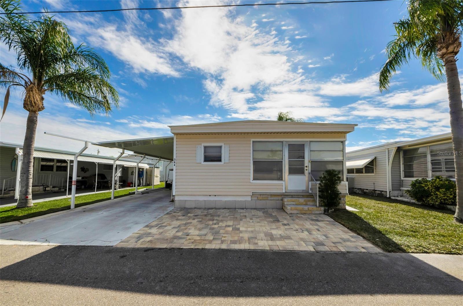 Front with paver parking