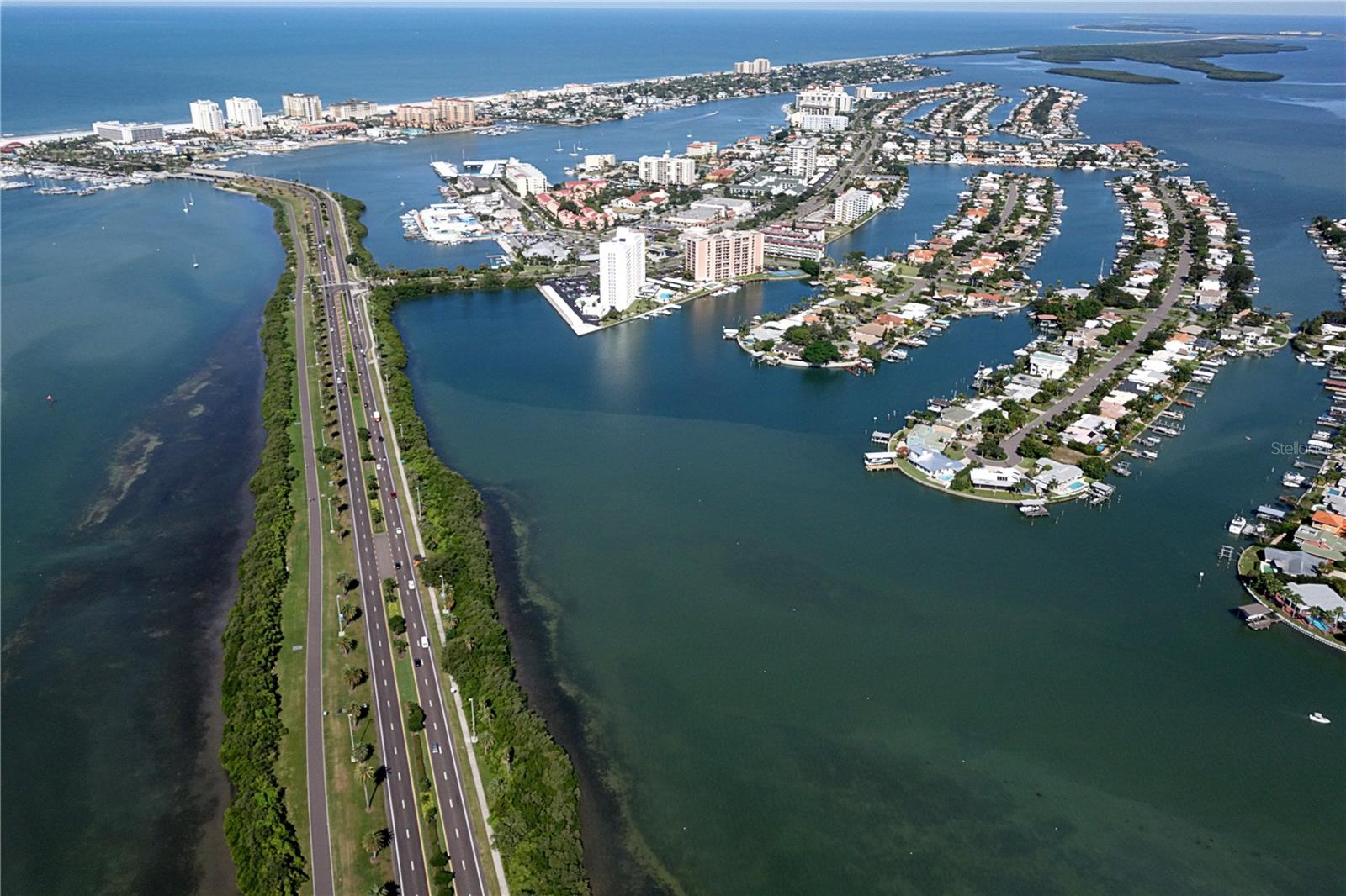 Island Estates to the right.  Clearwater Beach in front