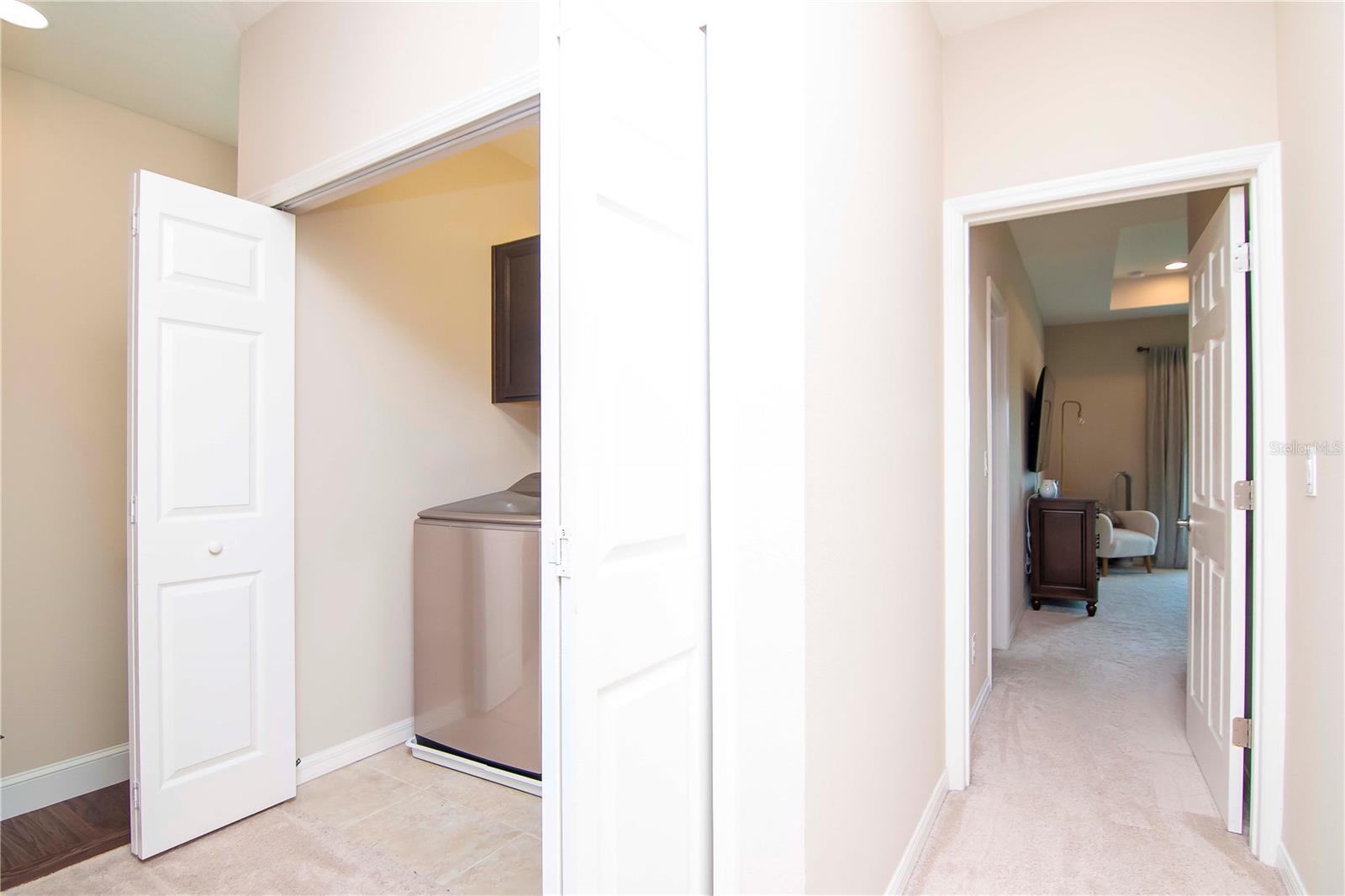 Upstairs landing and laundry closet