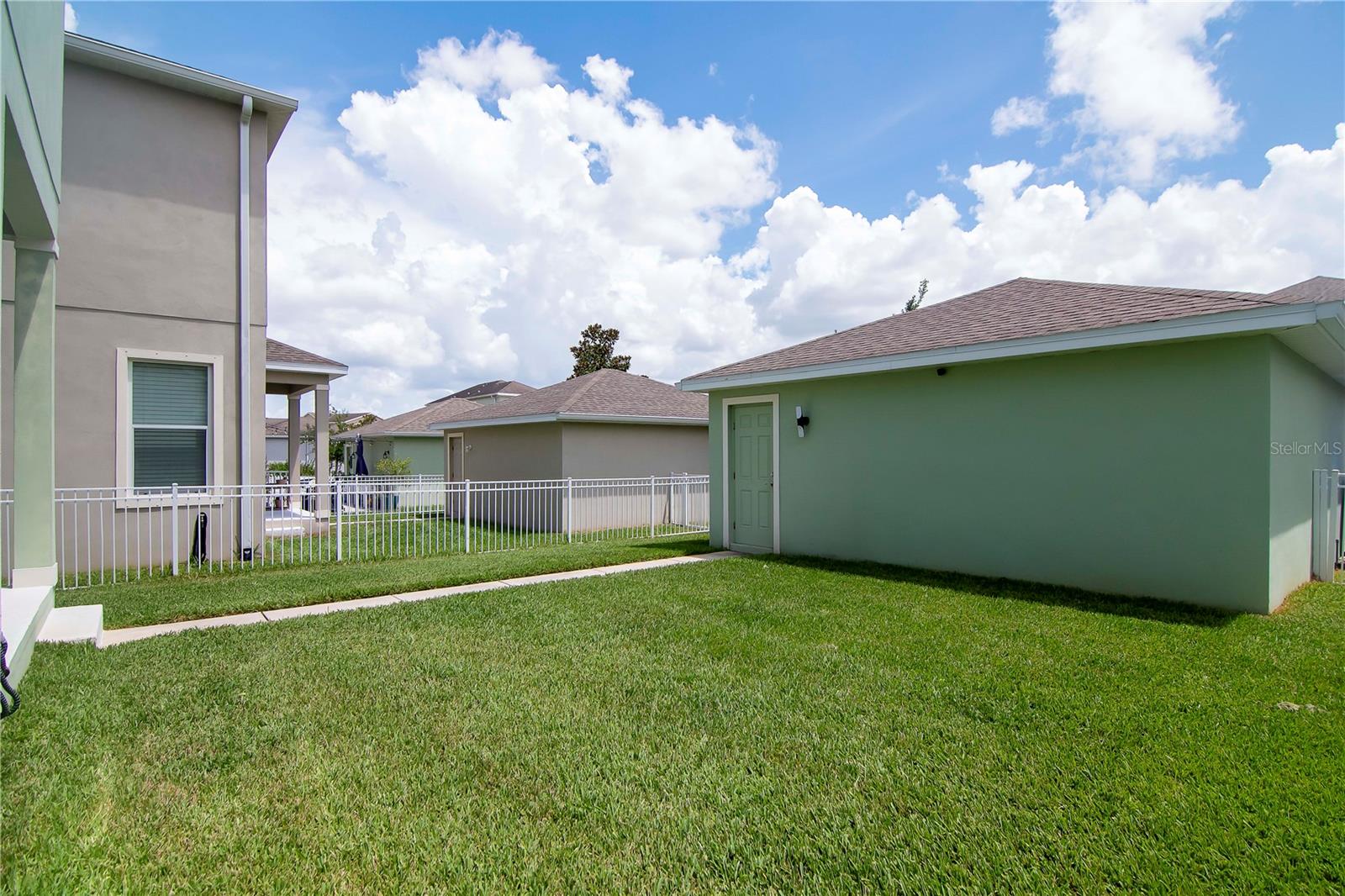 Fully fenced in yard