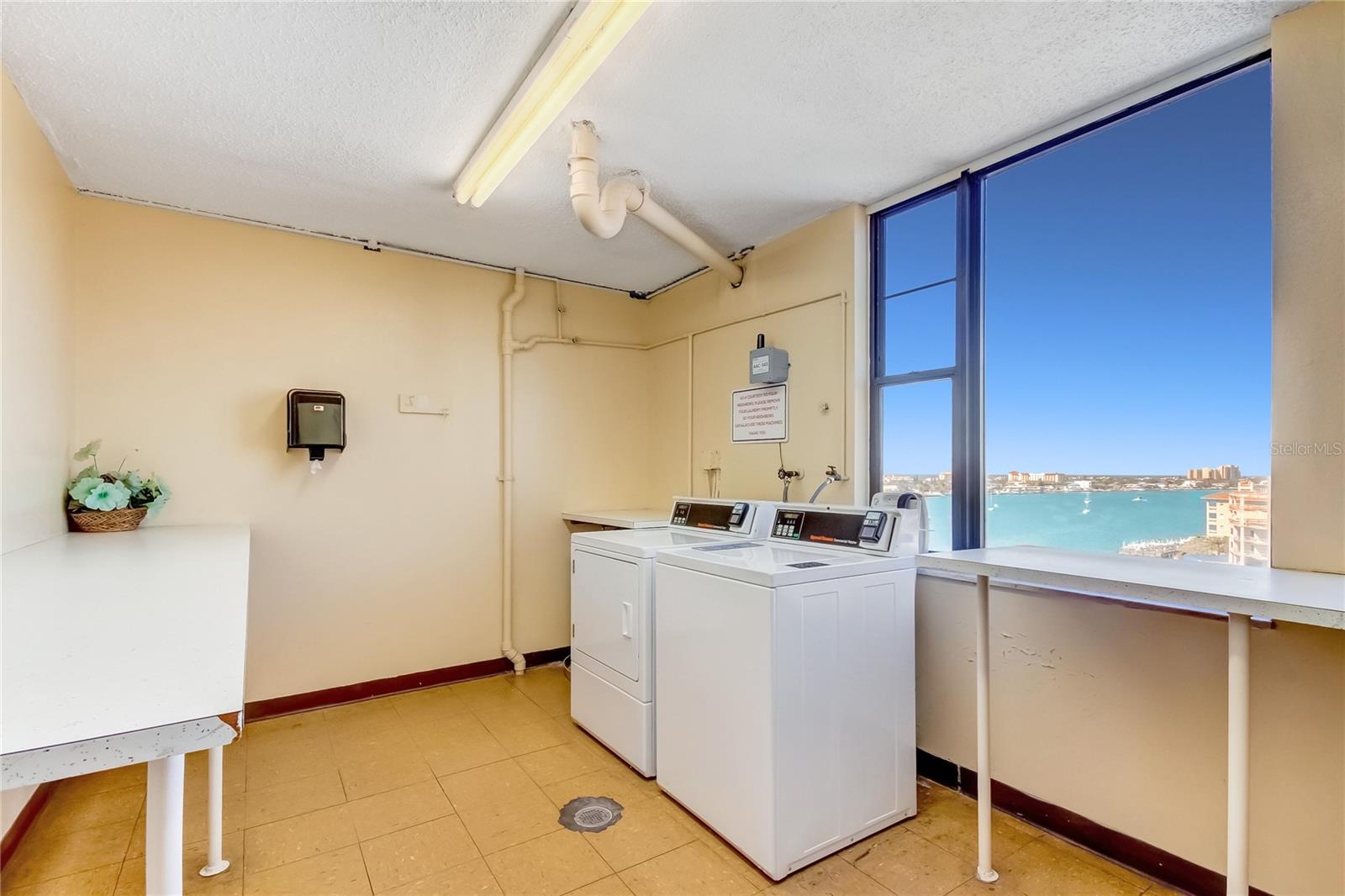 Laundry room on every floor, with beautiful water and Island views.