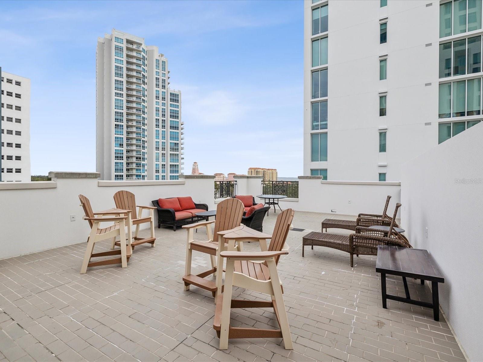 Beautiful views of the city and the Bay from the rooftop