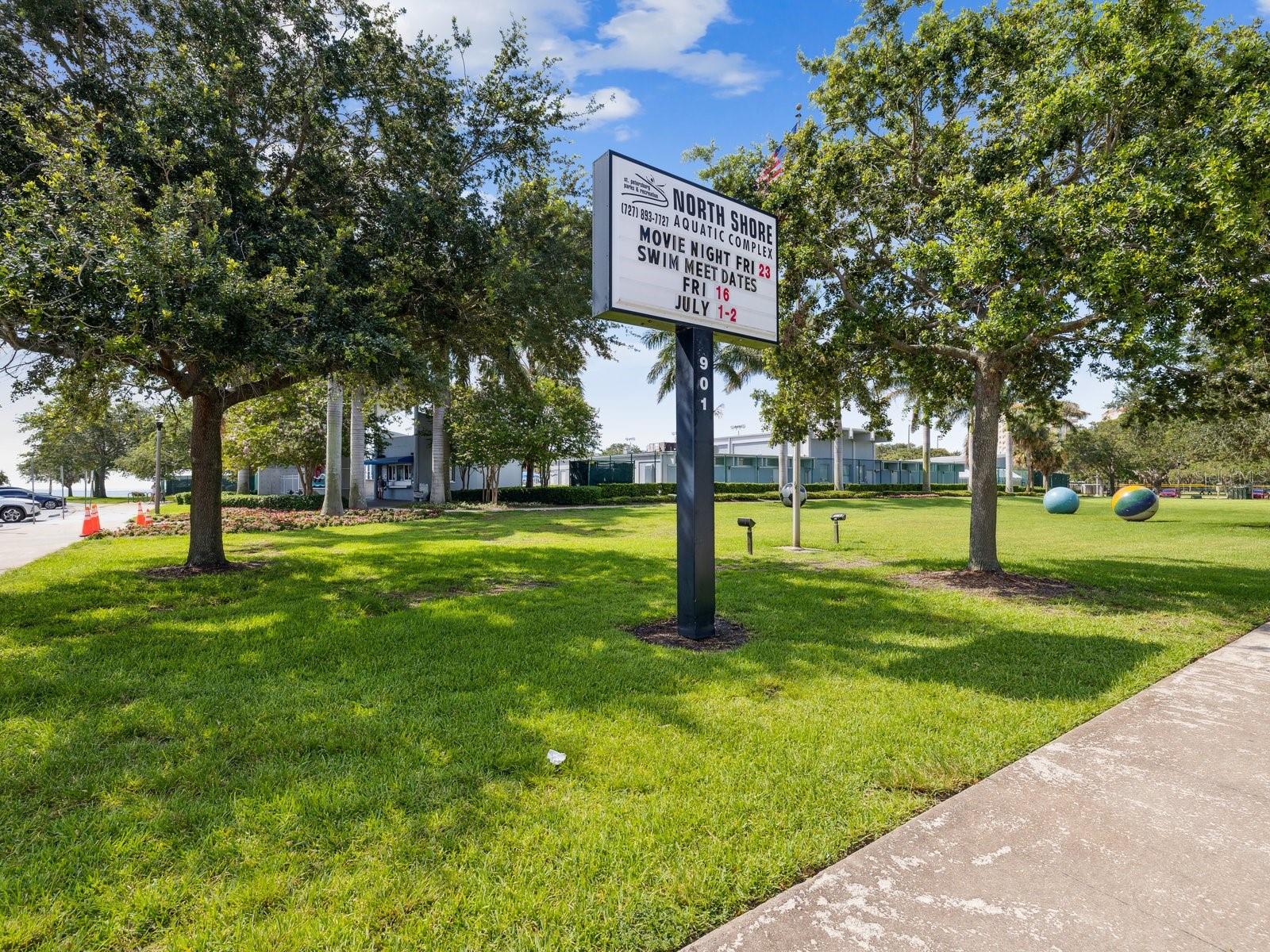 North Shore Aquatic Complex is a short walk away