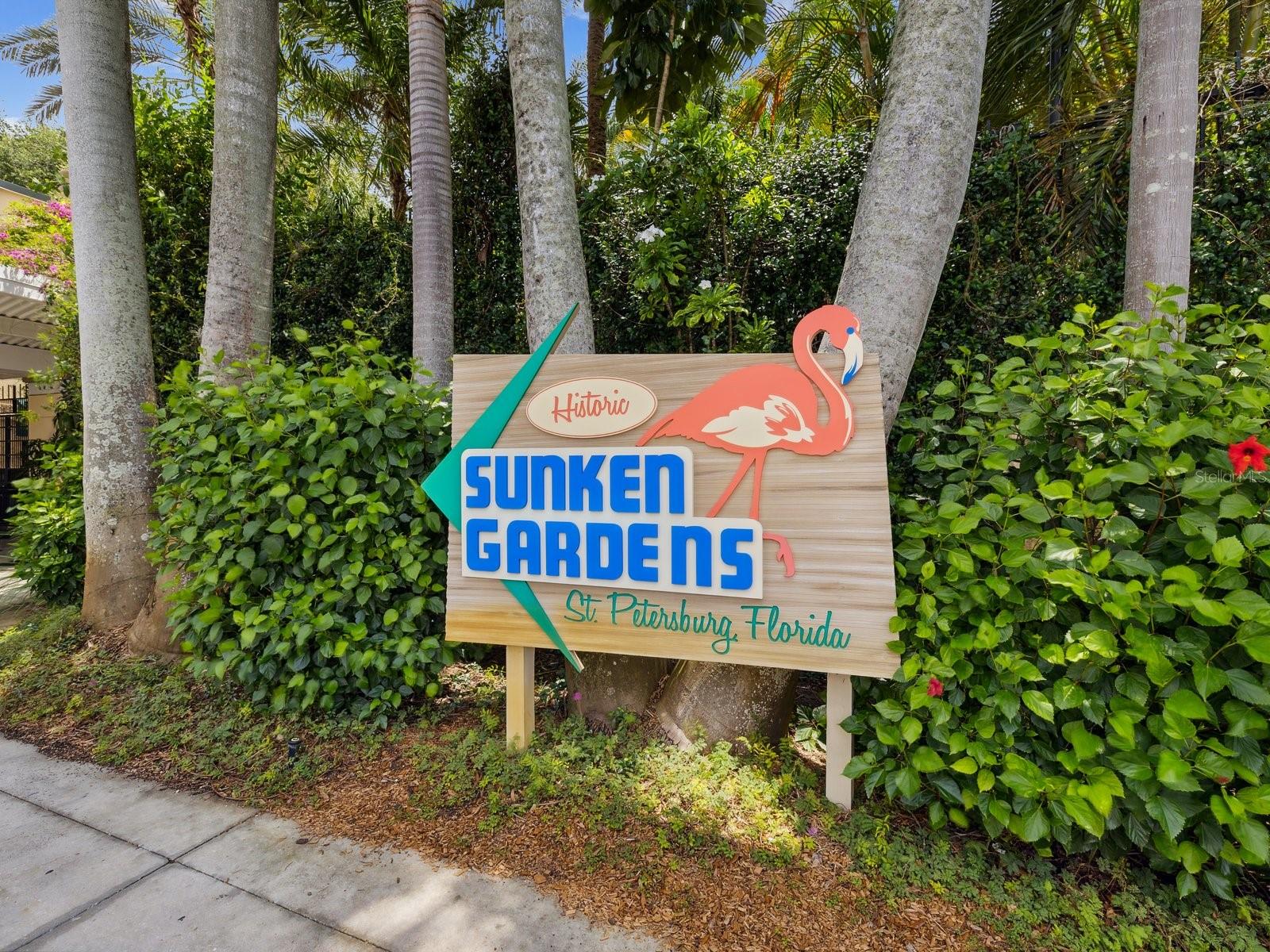 Sunken Gardens just a short drive or walk away