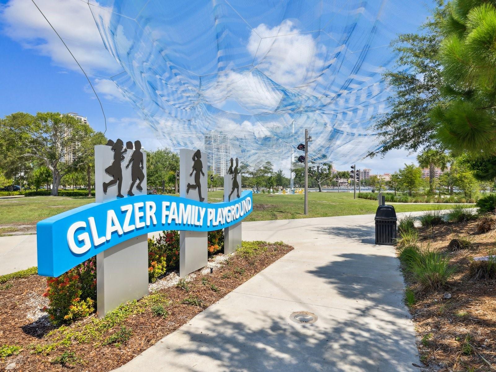 Glazer Family Playground at the Pier within walking distance