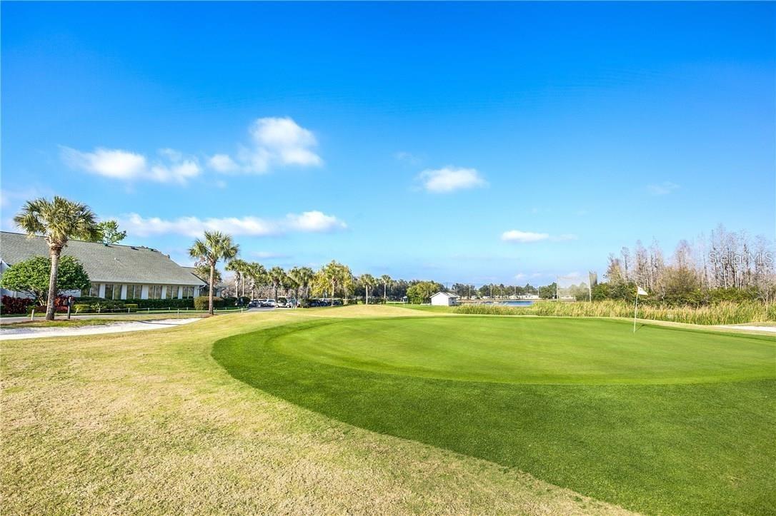 Community clubhouse and putting green