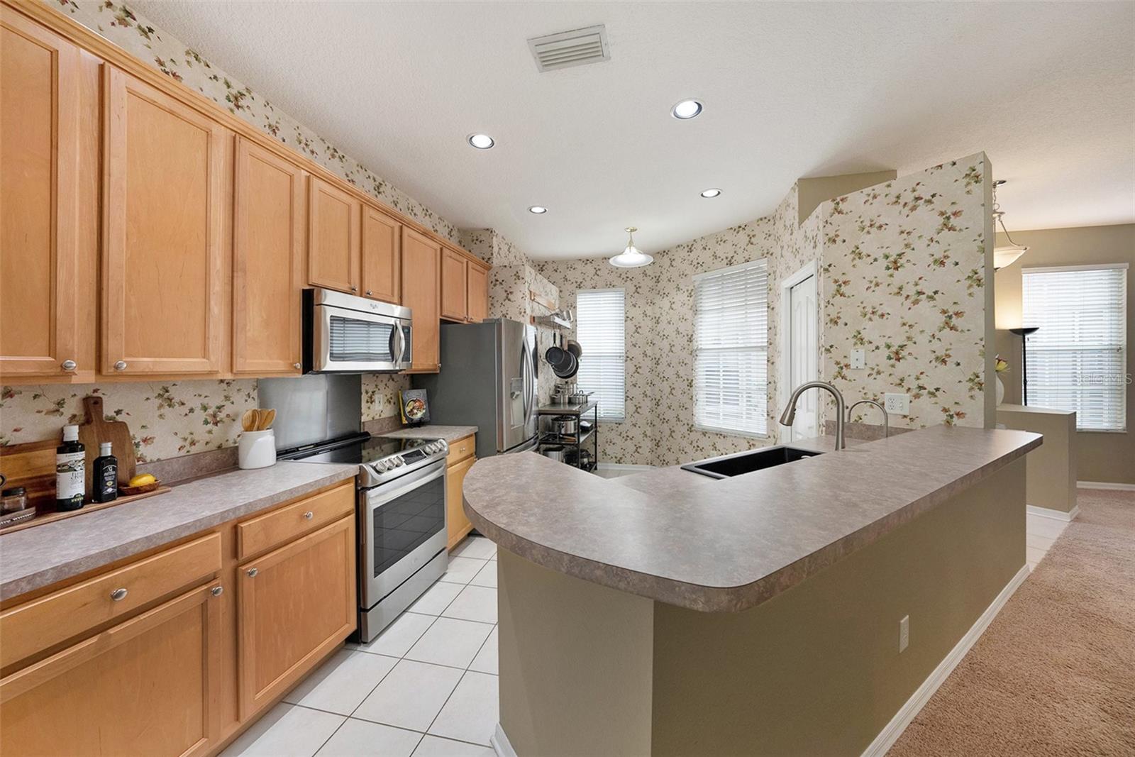 Spacious Kitchen, generous cabinet and counters