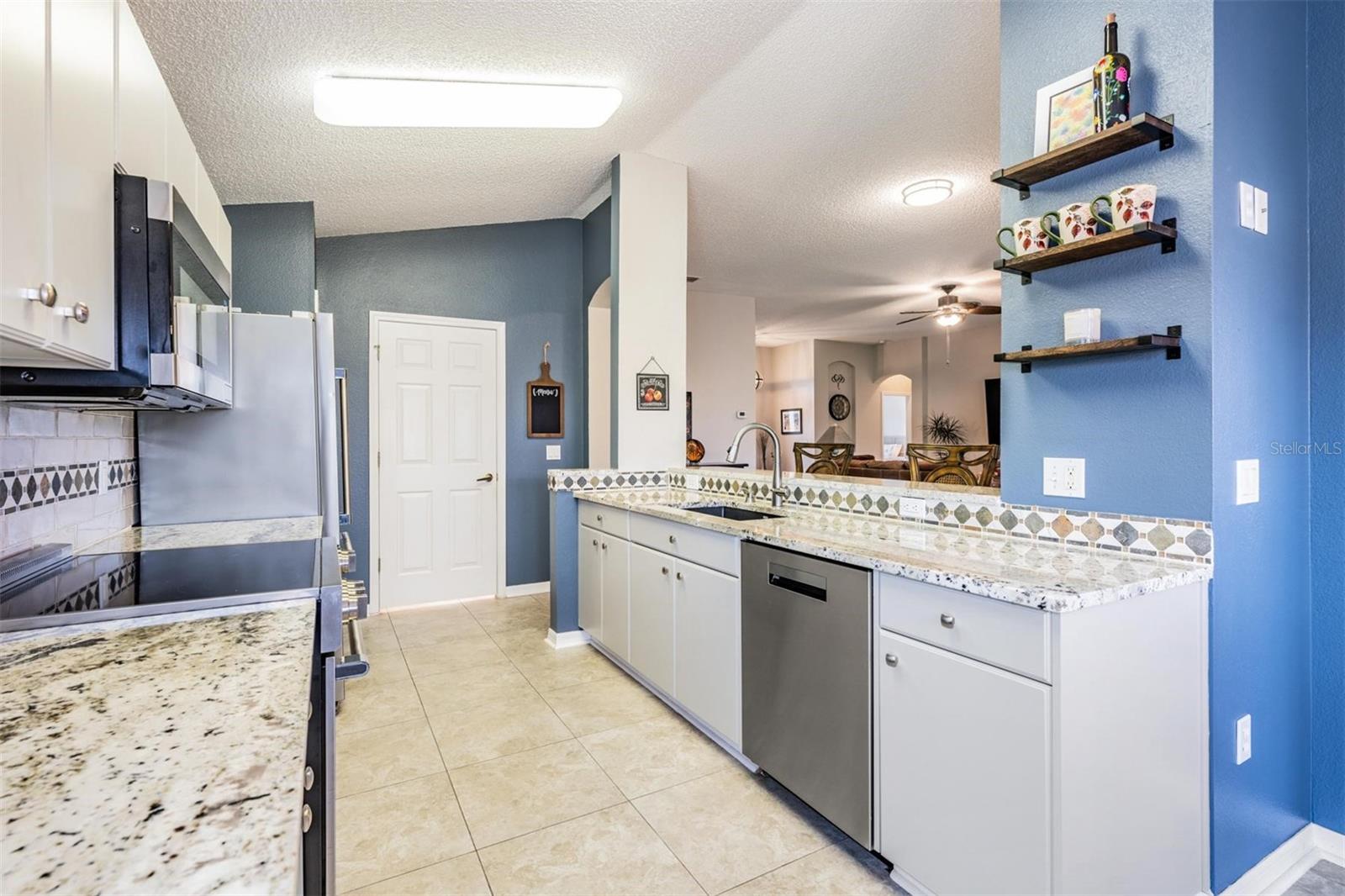 Kitchen with great room views