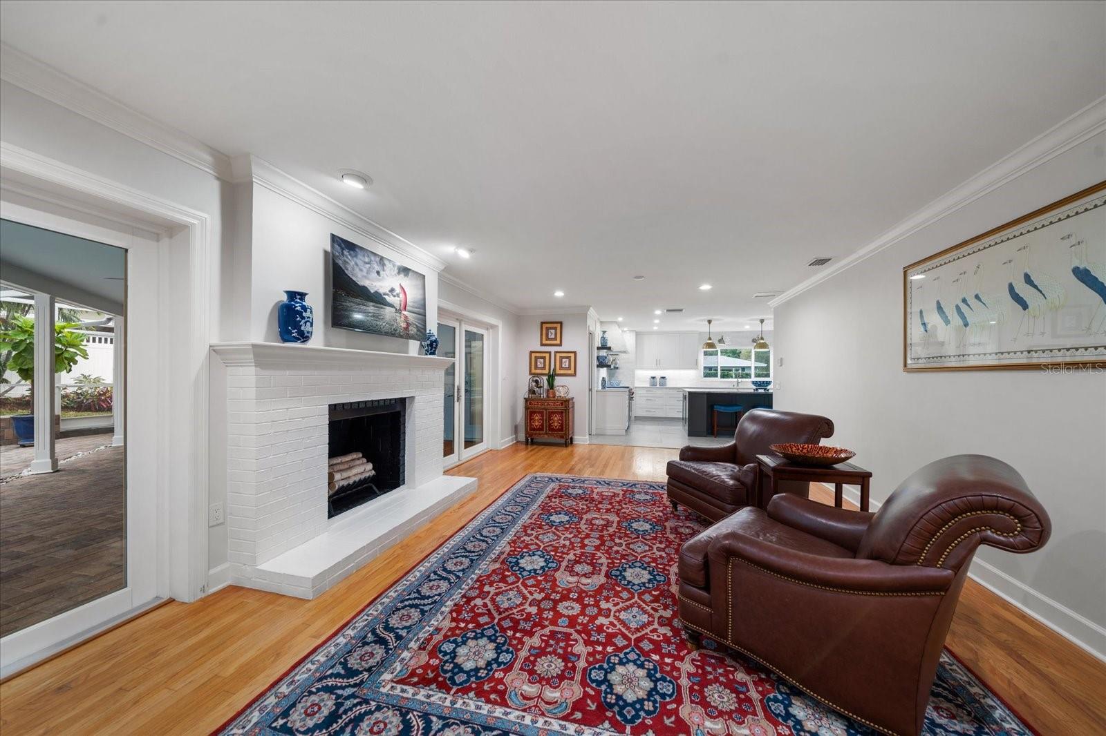 Family room with inviting fireplace