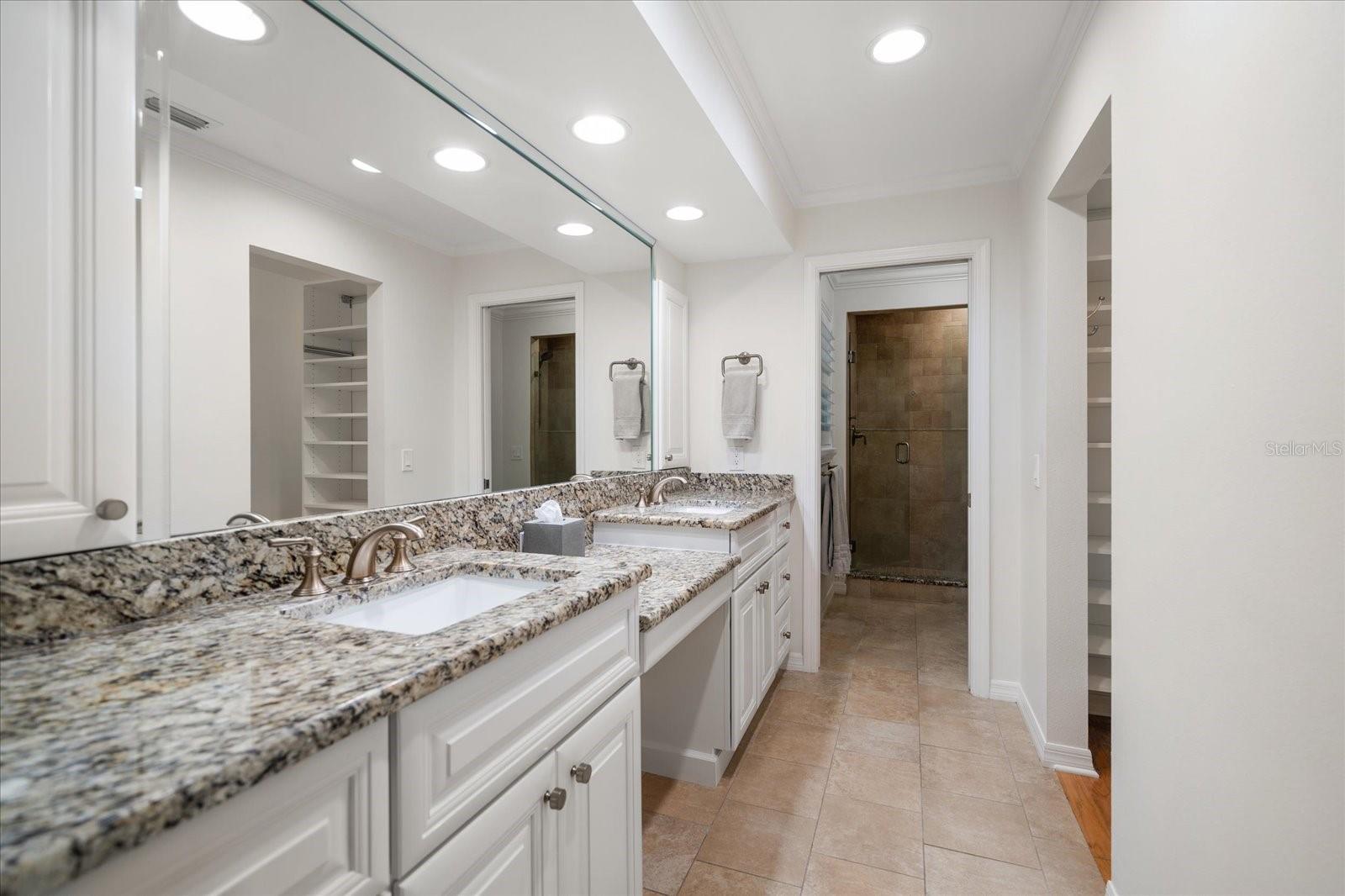 Primary Bathroom with double vanities