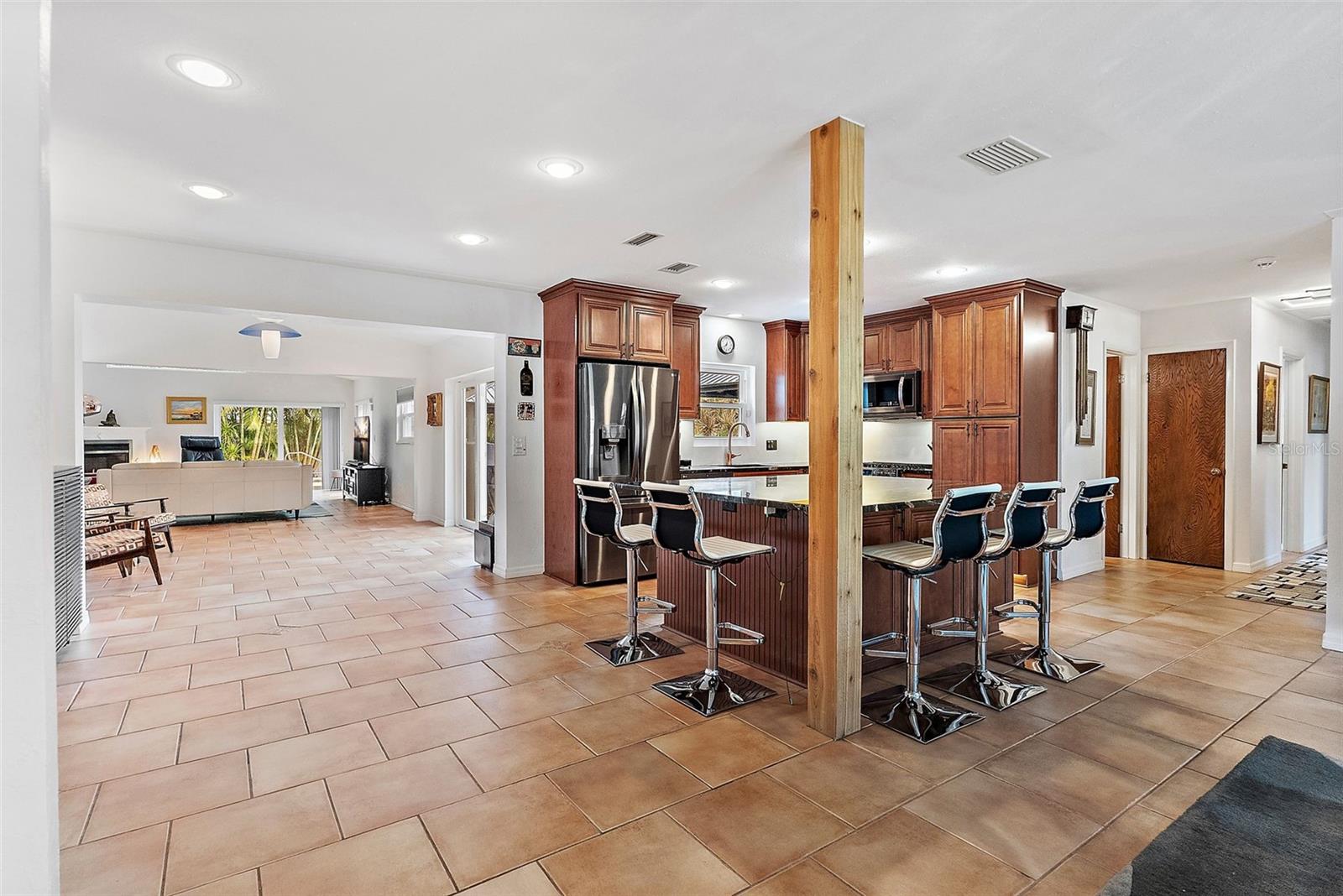 Kitchen open to Living areas