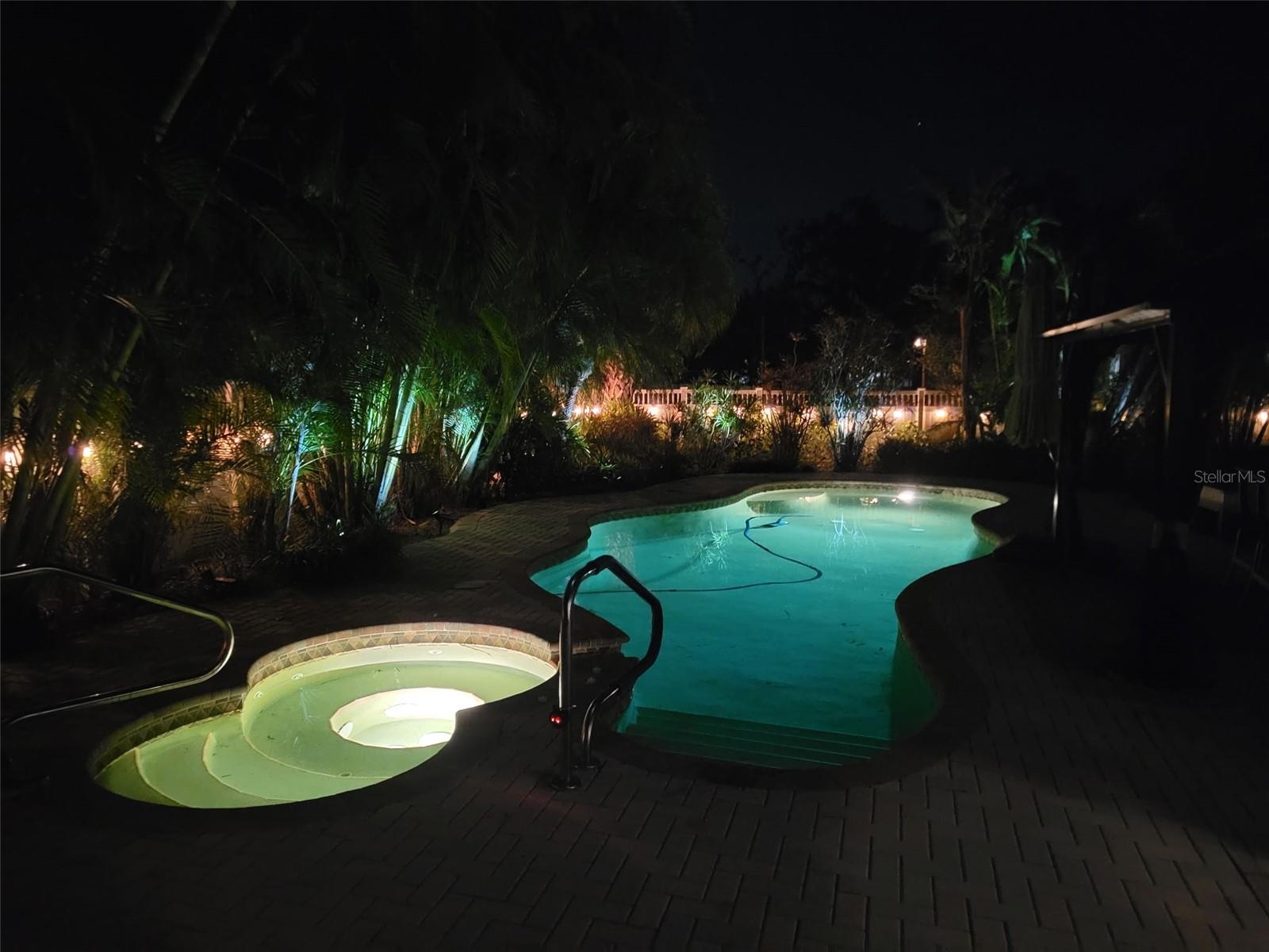 Pool light up a night