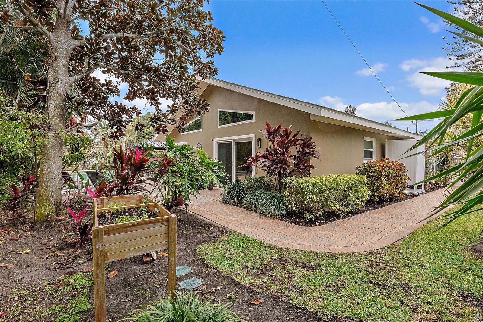 Backyard area to side of home