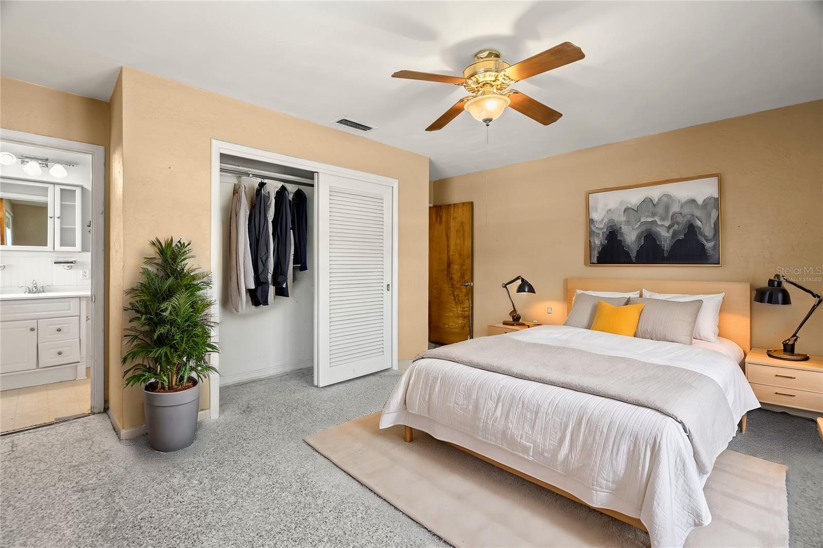 Virtually staged. Master Bedroom with updated En Suite bath