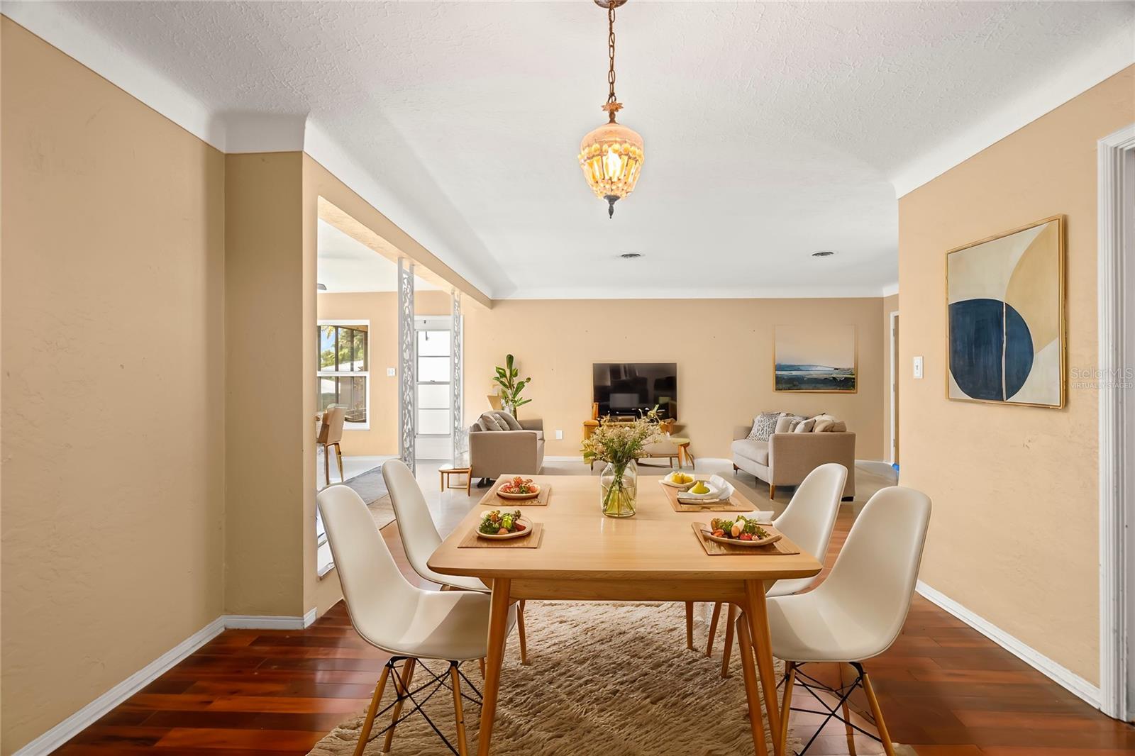 Virtually staged. Dining Room