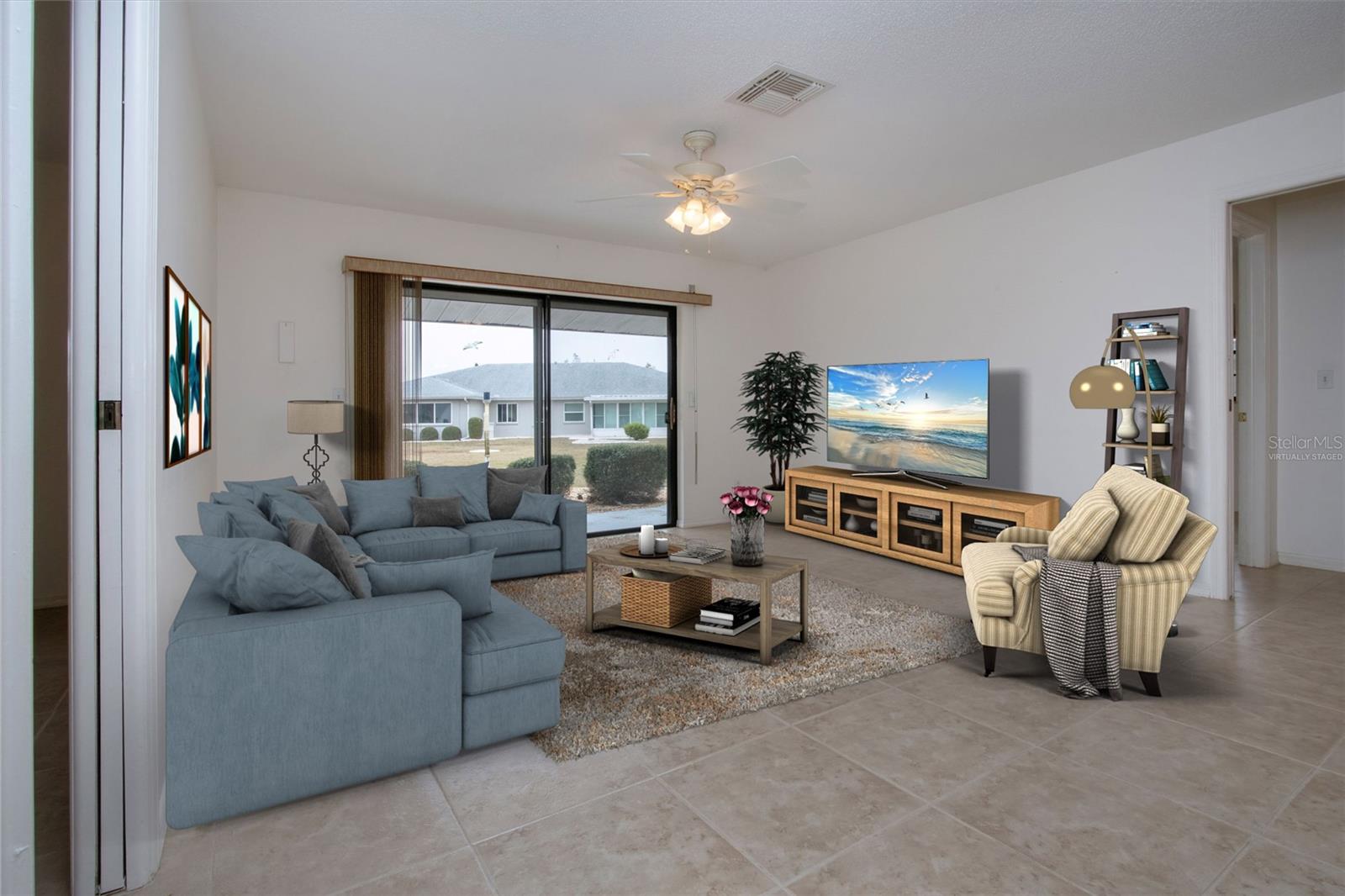 Virtually Staged Family Room