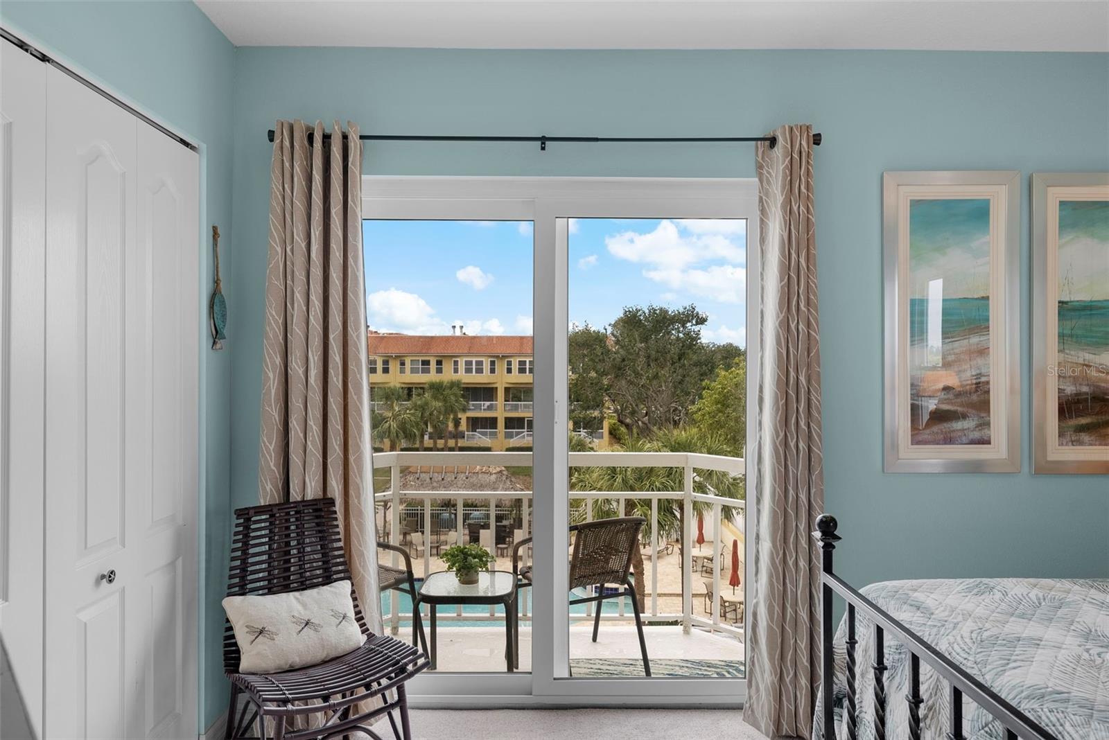 Guest Bedroom Balcony over looking Community Pool