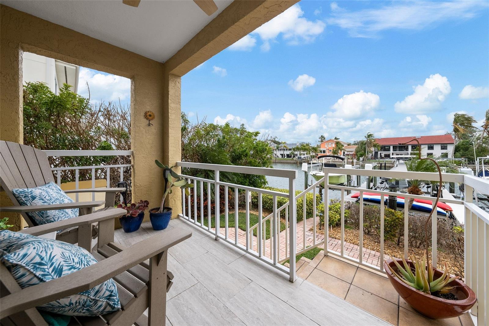 Private Balcony and walk down to Boat Dock