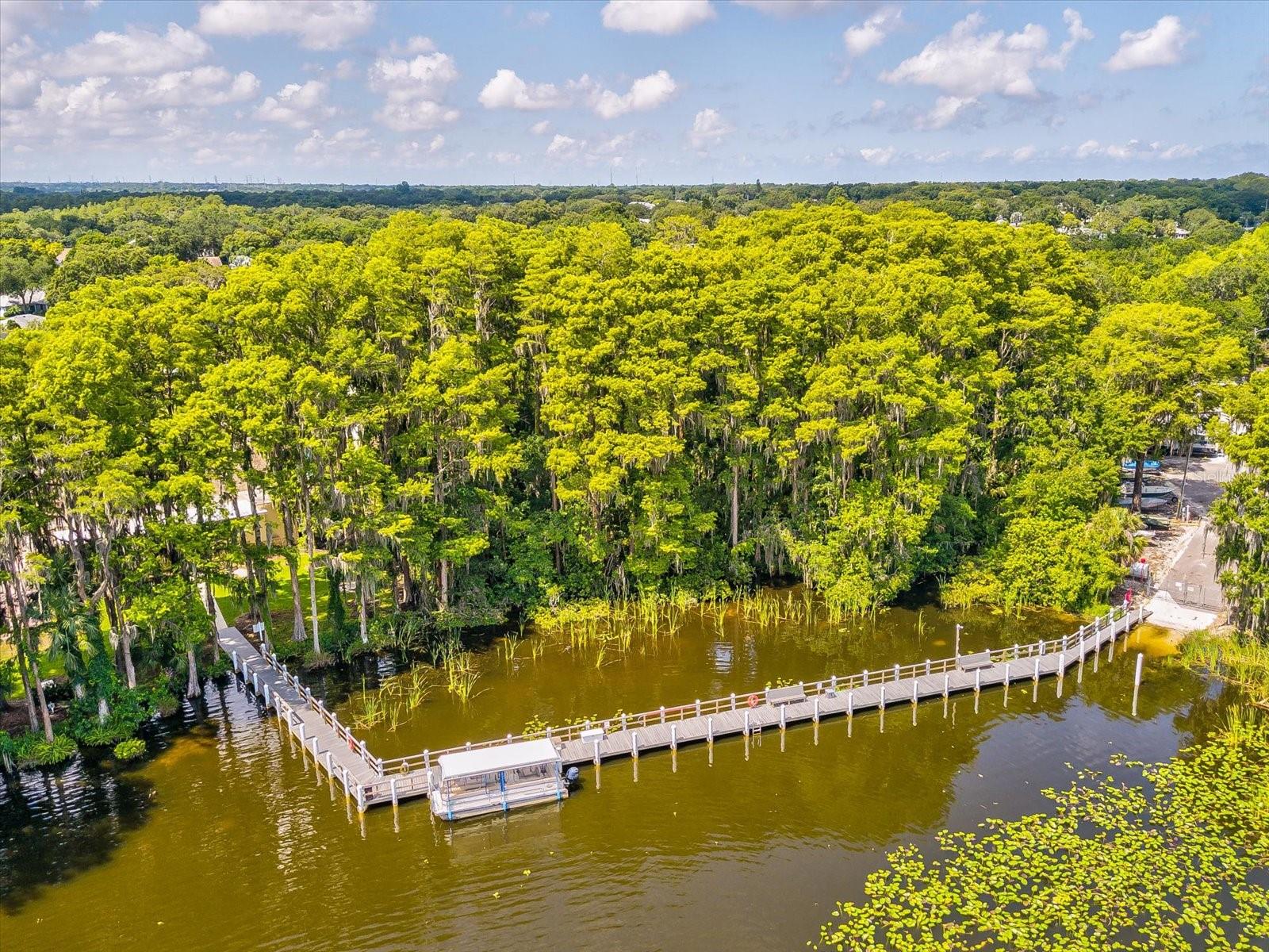 Dock to fish from with free Pontoon Boat use