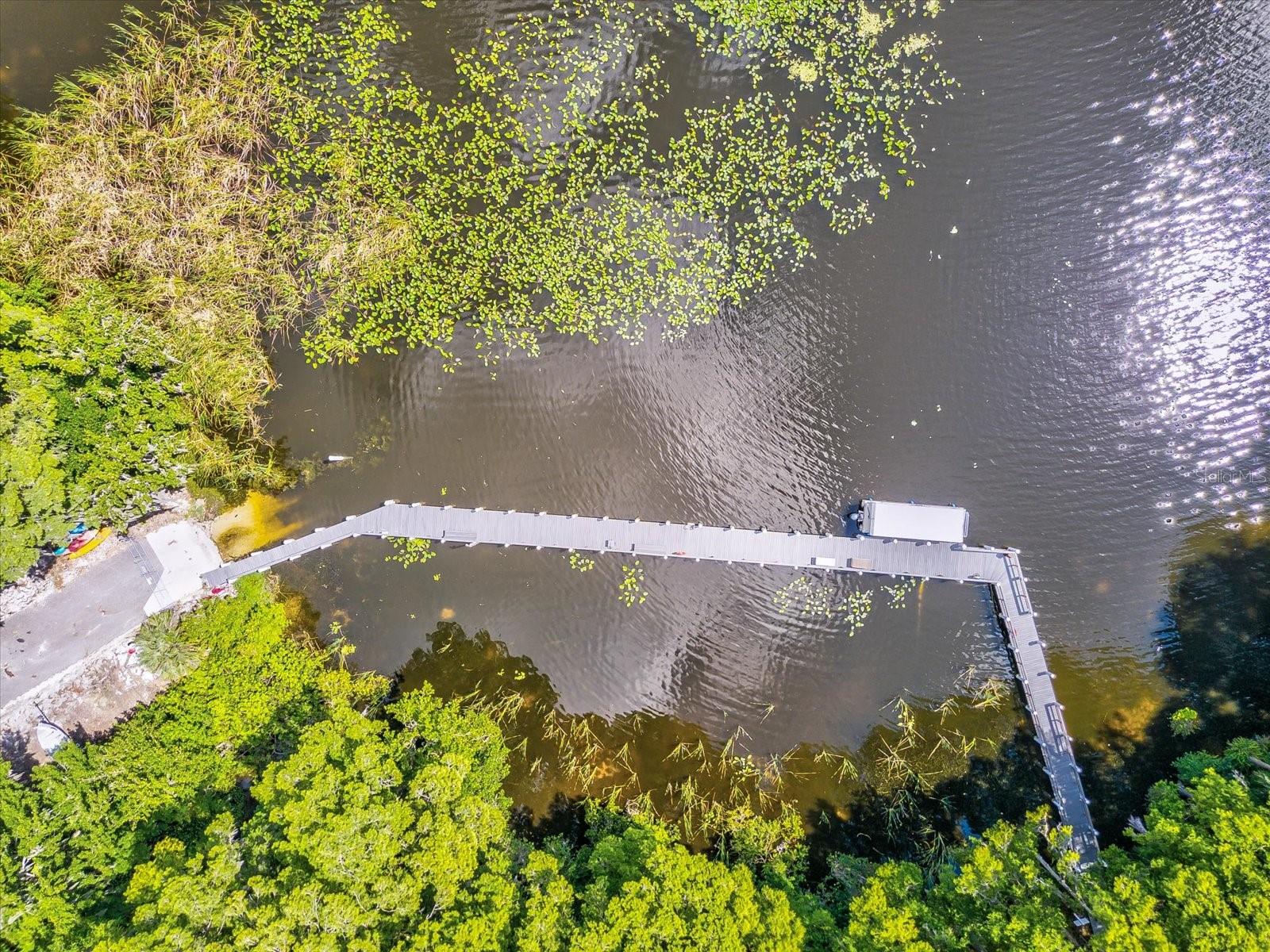 Dock to fish from with free Pontoon Boat use