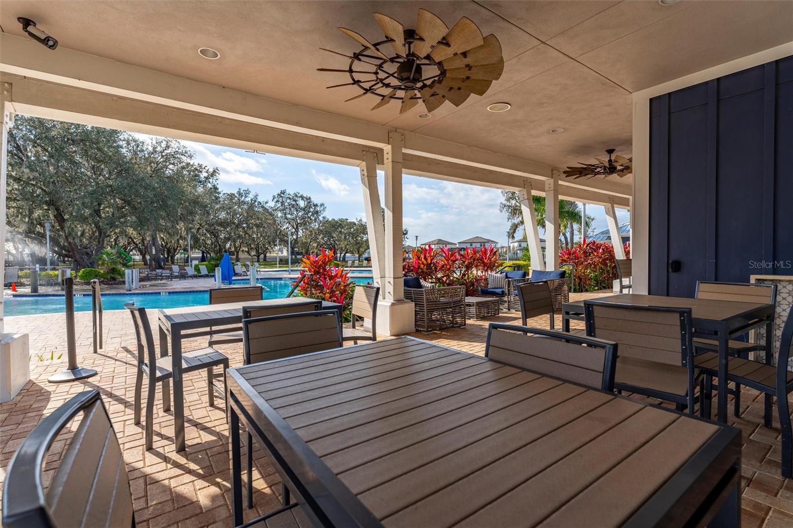 Community Pool Covered Dining Area