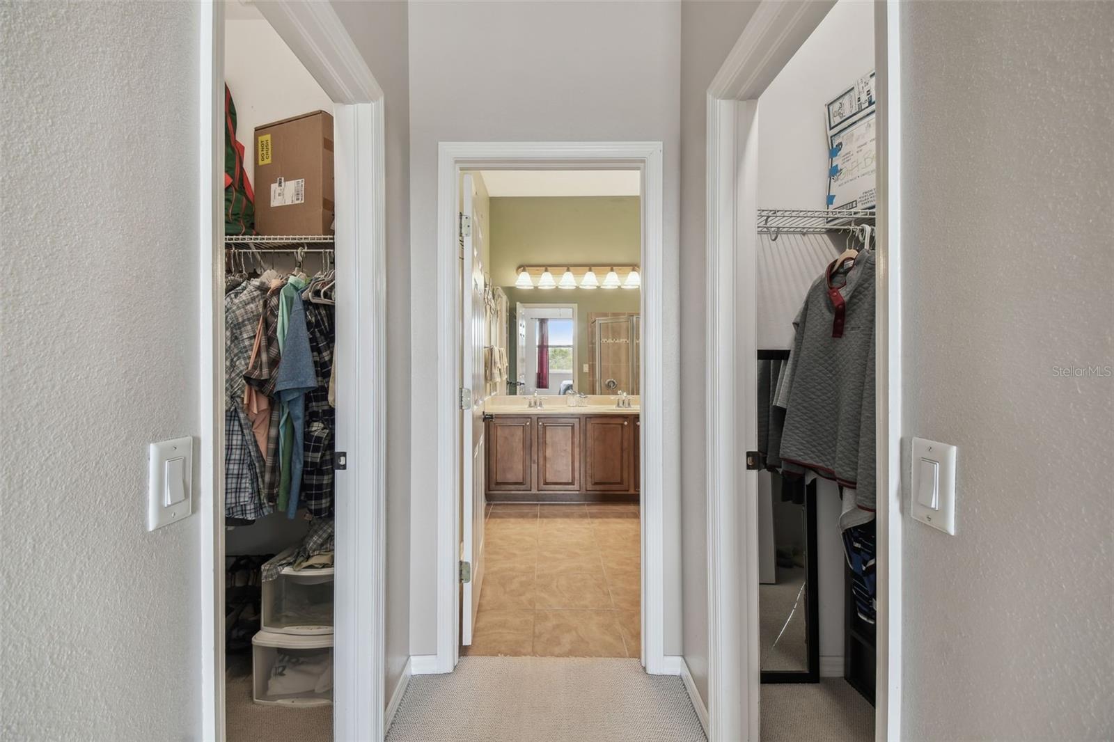 Double walk in closets