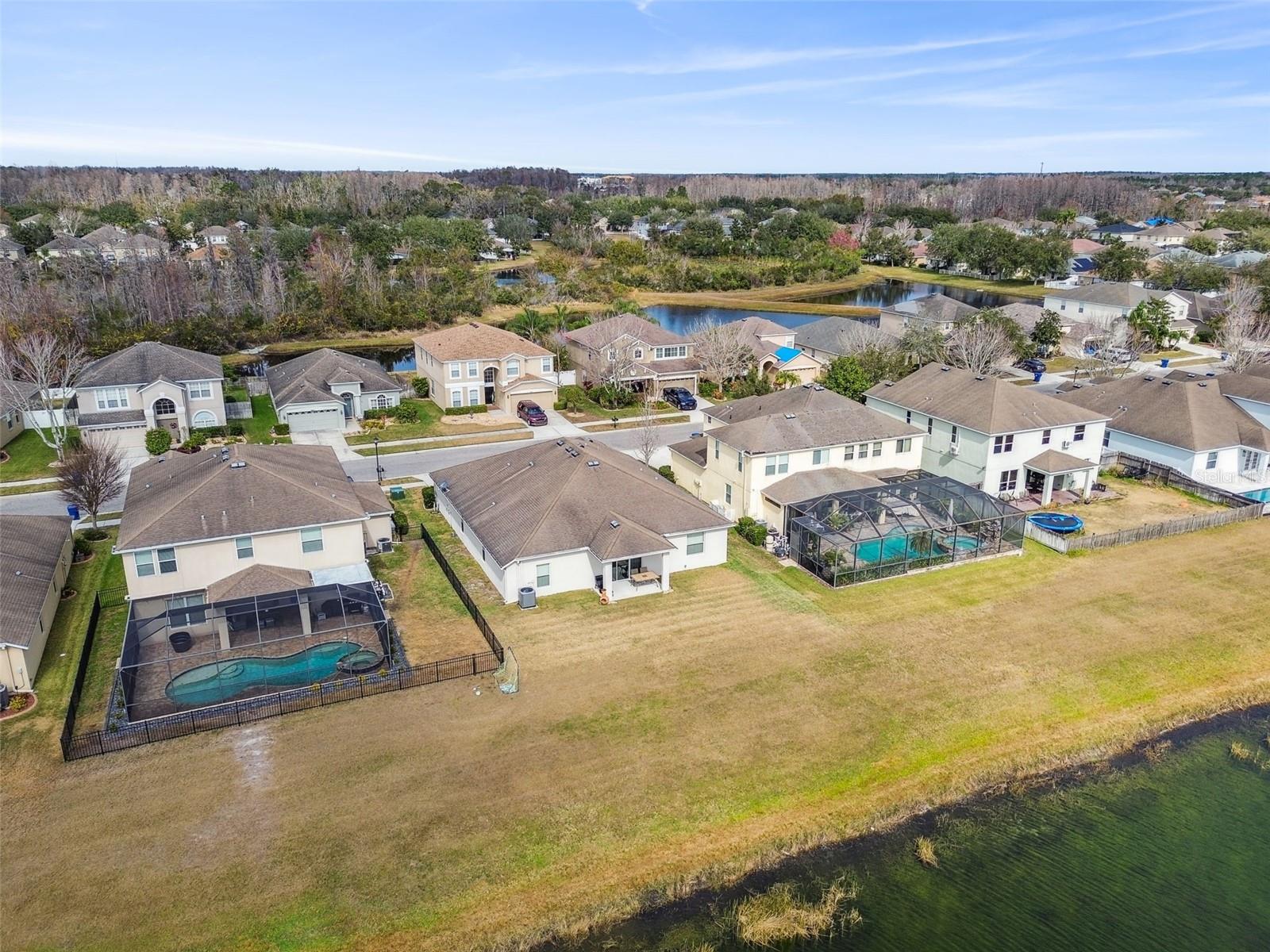 Aerial view rear of house