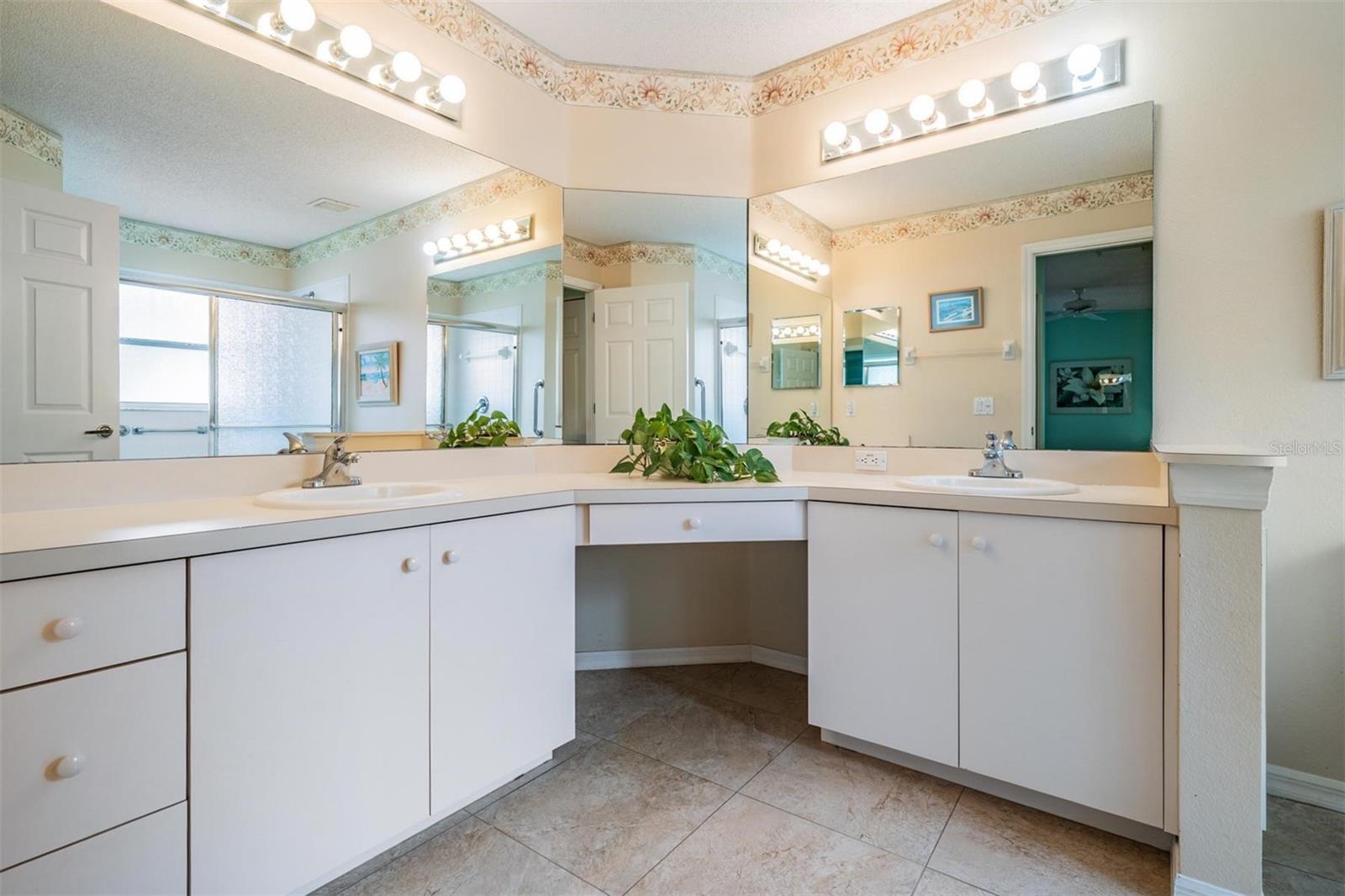 Bathroom provides additional vanity storage