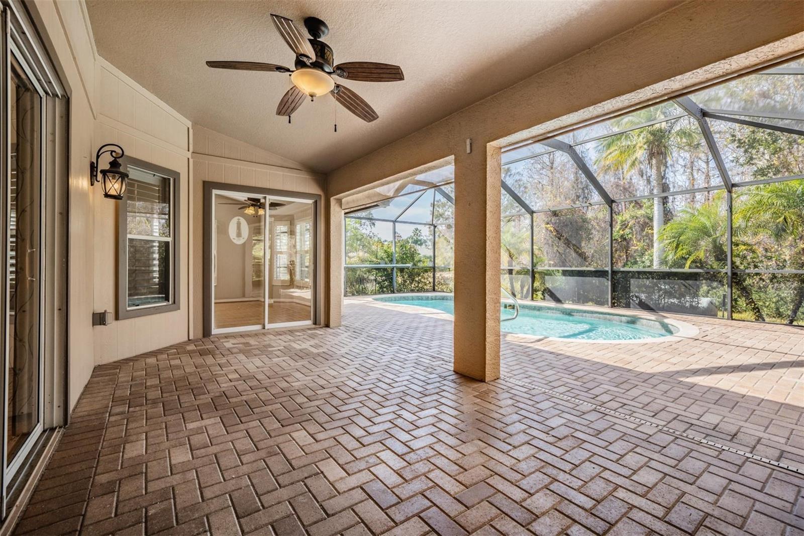 Oversized, covered area of the lanai