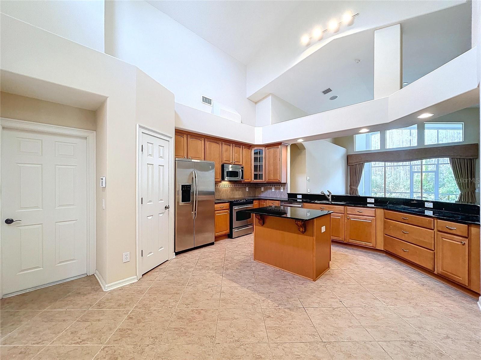 Pantry has adjustable shelves; entrance to  garage