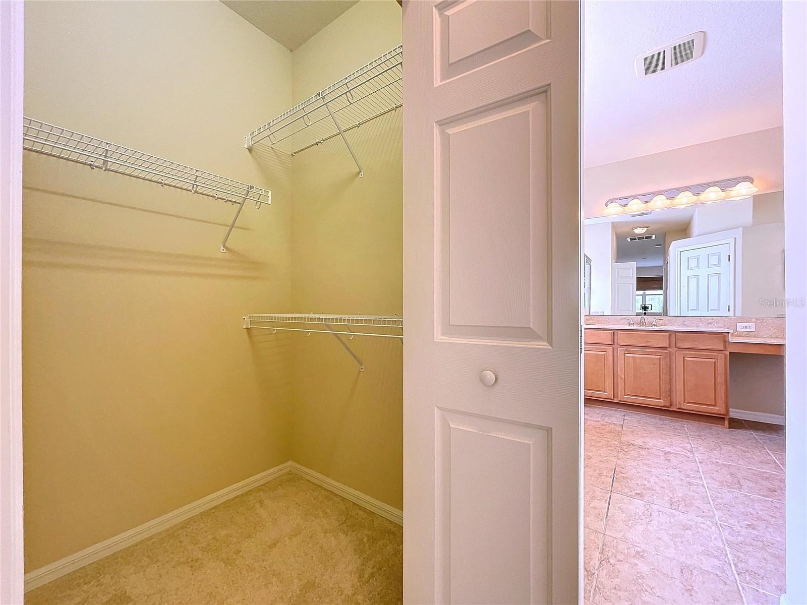 Two spacious walk-in closets