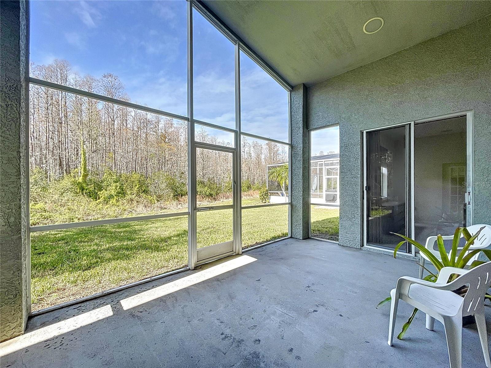 Sliding doors from Master bedroom