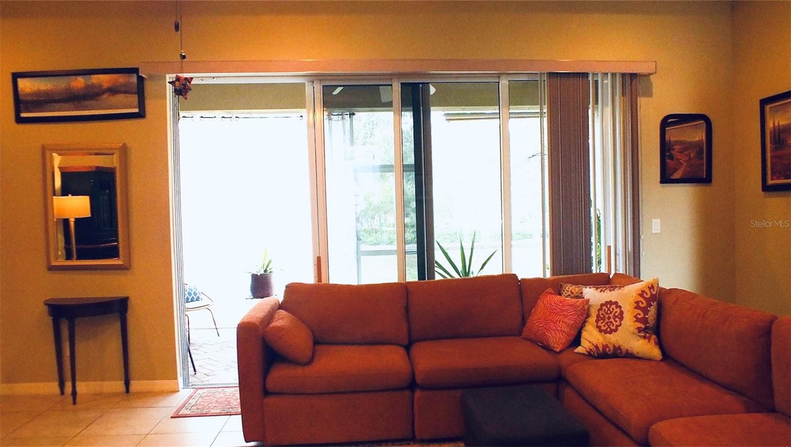 Living Room Looking toward the screened in lanai