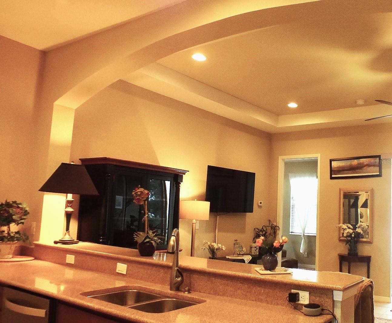 Kitchen overlooking the living room