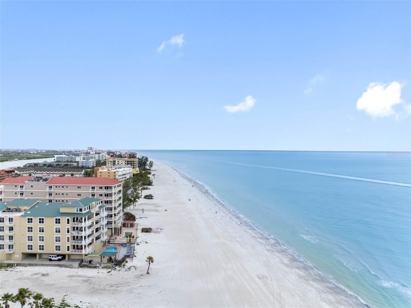 ... Aerial of Indian Shores Looking South.. Indian Shores runs about 3 miles long North to South. Photo Looking South.. Indian Shores aka ' The Narrows ' Sits about Midway Between N Clearwater Beach and St Pete Beach. It is also 22 Miles Due West of Tampa Airport..