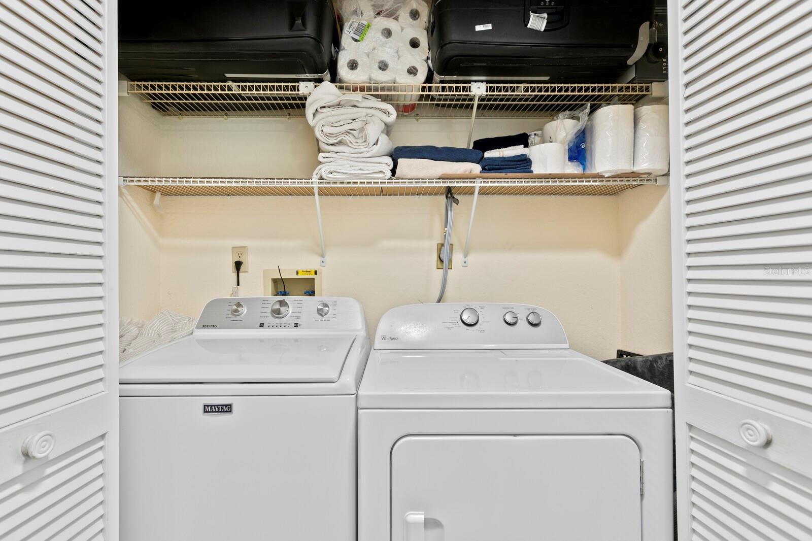 This unit includes a full sized washer & dryer