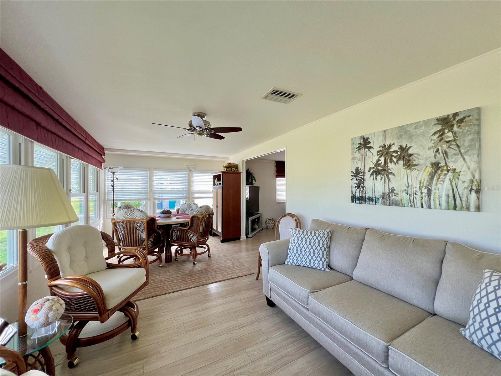 Florida room overlooking golf course