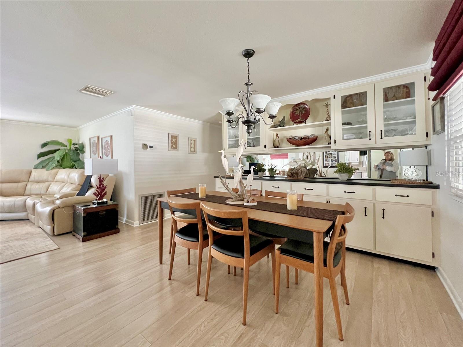 Dining room with built in hutch