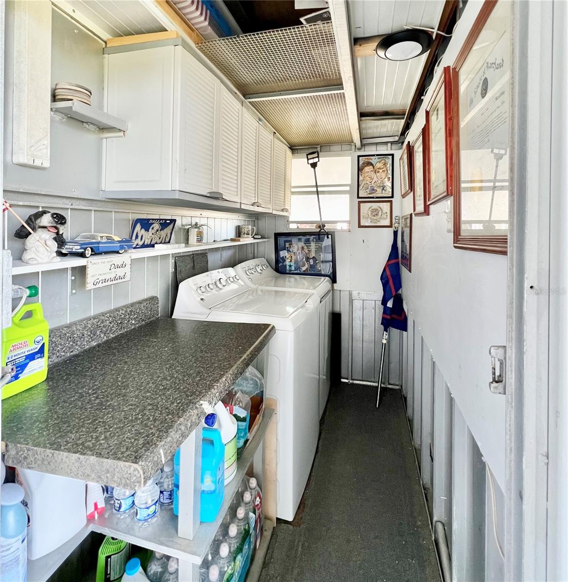 Laundry area in back shed